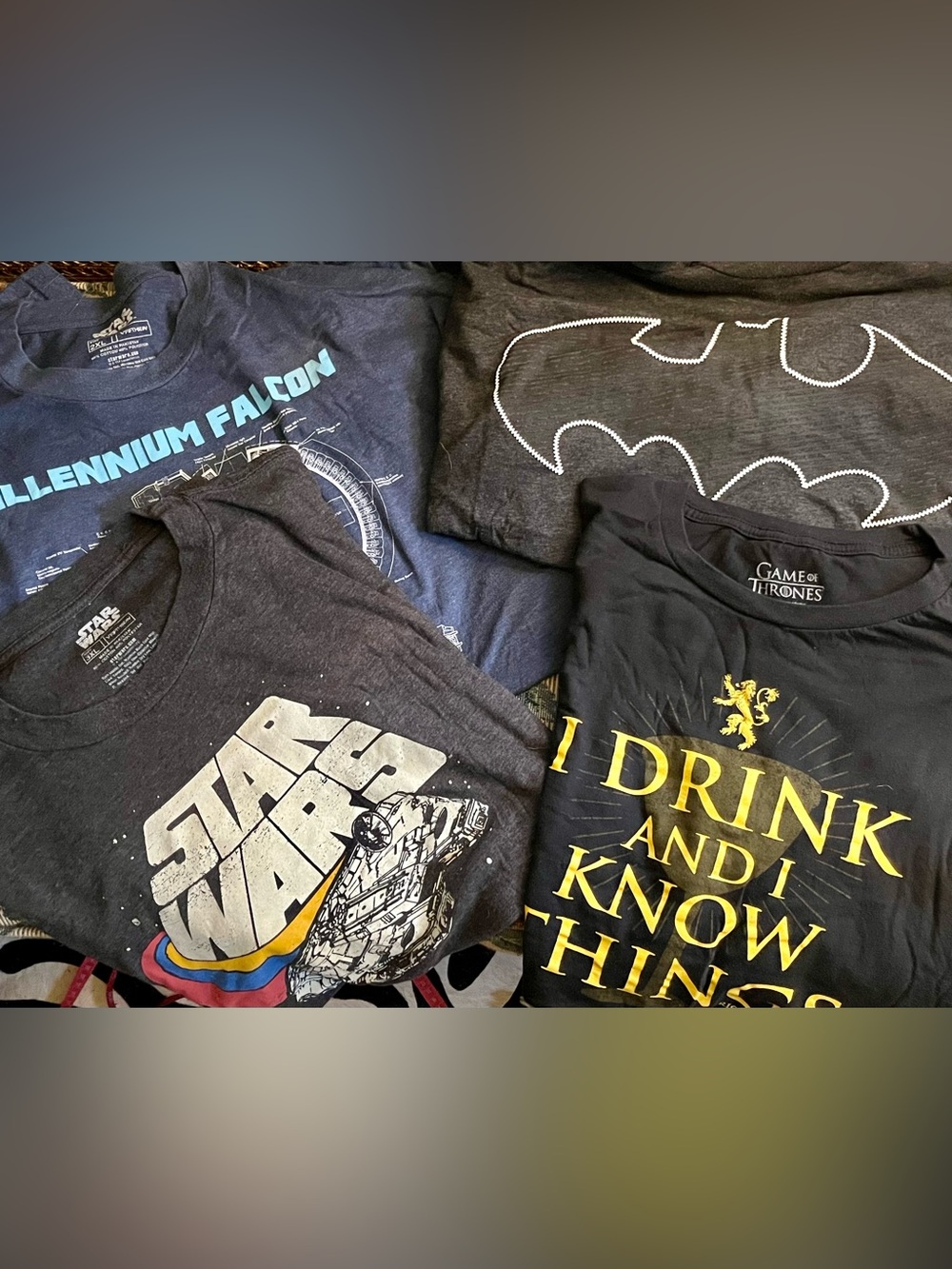 Lot of 3XL Star Wars, Batman, and Game of Thrones  franchise tshirts